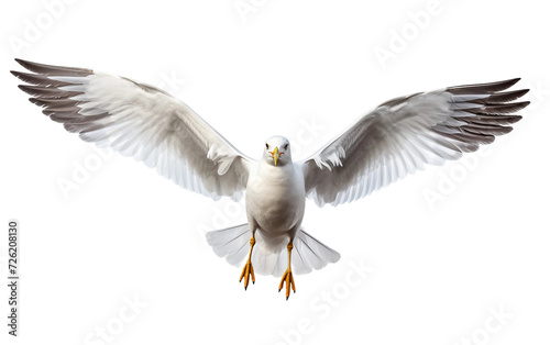 Oceanic Seafowl Seagull Isolated on Transparent Background PNG.