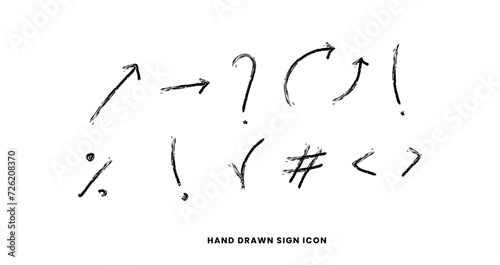 hand-drawn symbol mark with ink line