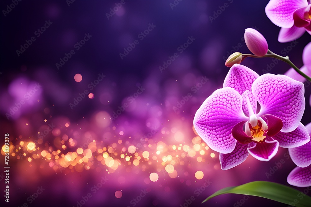Orchid glow particle - obrazy, fototapety, plakaty 