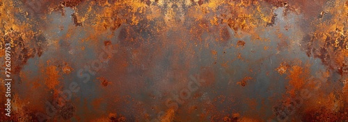 Grunge rusty orange brown metal corten steel stone concrete wall or floor background rust texture, Generative AI  photo