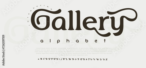 Gallery abstract technology science alphabet lowercase font. digital space typography vector illustration design