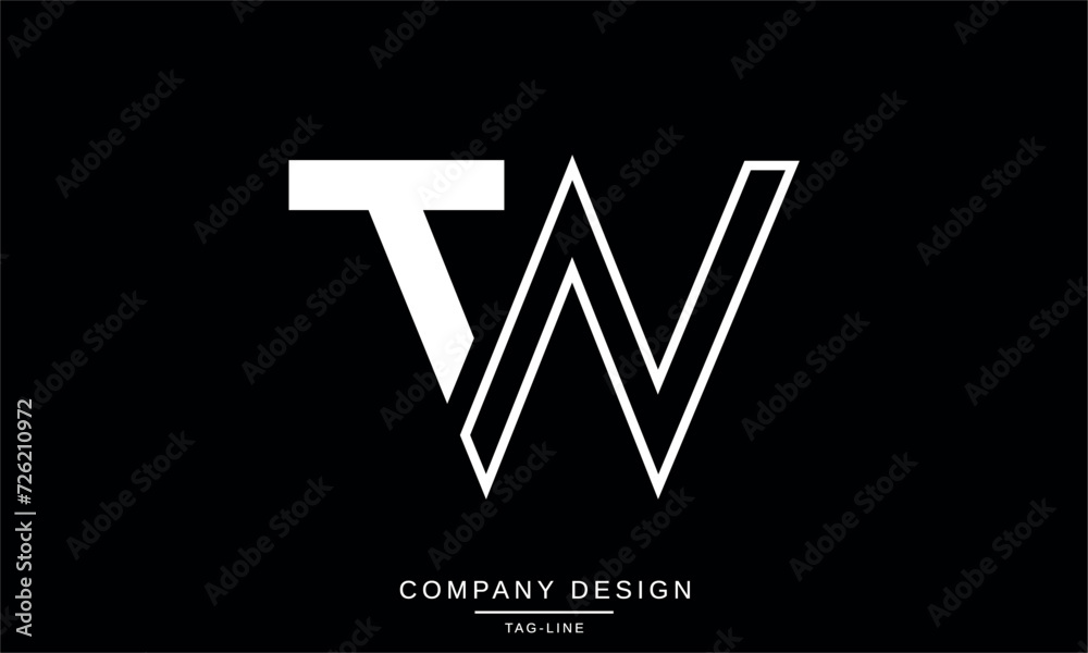 TW, WT, Abstract Letters Logo Monogram TW, WT, Abstract Letters Logo Monogram