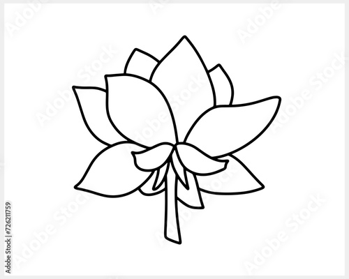 Lotus flower doodle icon isolated. Sketch vector stock illustration. EPS 10
