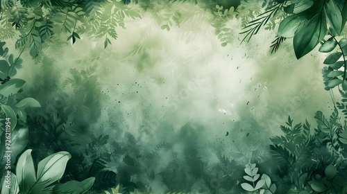 nature watercolor background lush greenery and delicate foliage seamless pattern.