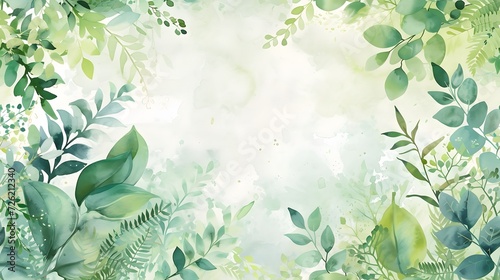 nature watercolor background lush greenery and delicate foliage seamless pattern.