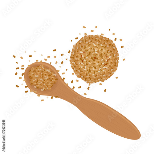 Vector illustration logo of brown sugar with a wooden spoon