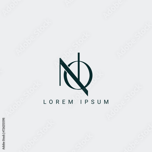Alphabet NQ and QN illustration monogram vector logo template
