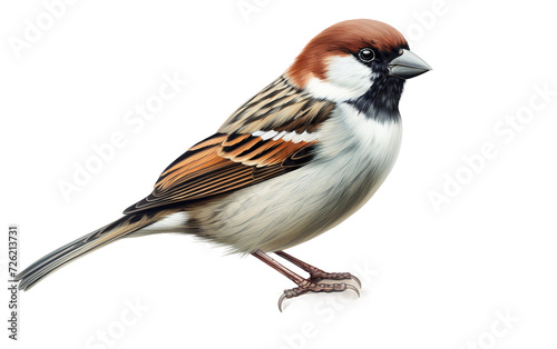 Common Sparrow Bird Isolated on Transparent Background PNG.