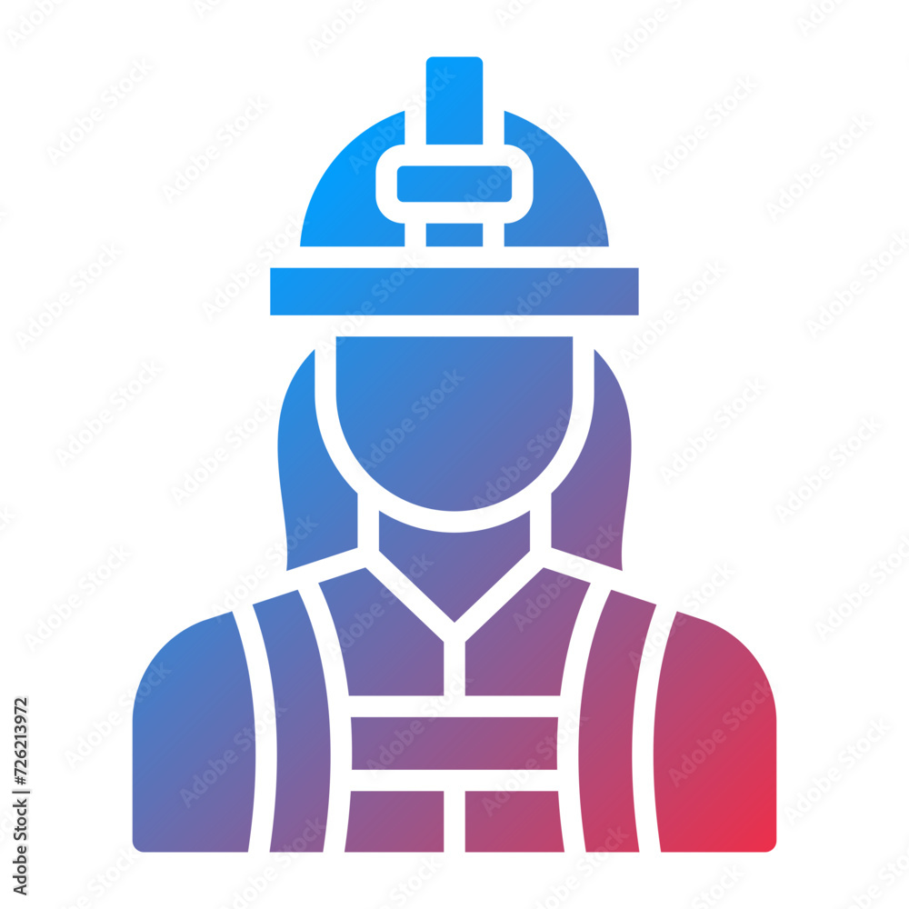 Firefighter Female Icon Style Firefighter Female Icon Style