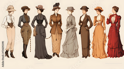 A diagram showing how women’s clothing has changed in styles over the past decade