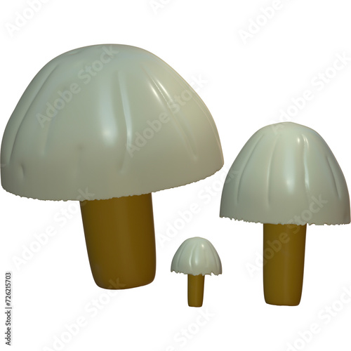 Family of a mushroom, 3D sculpture 