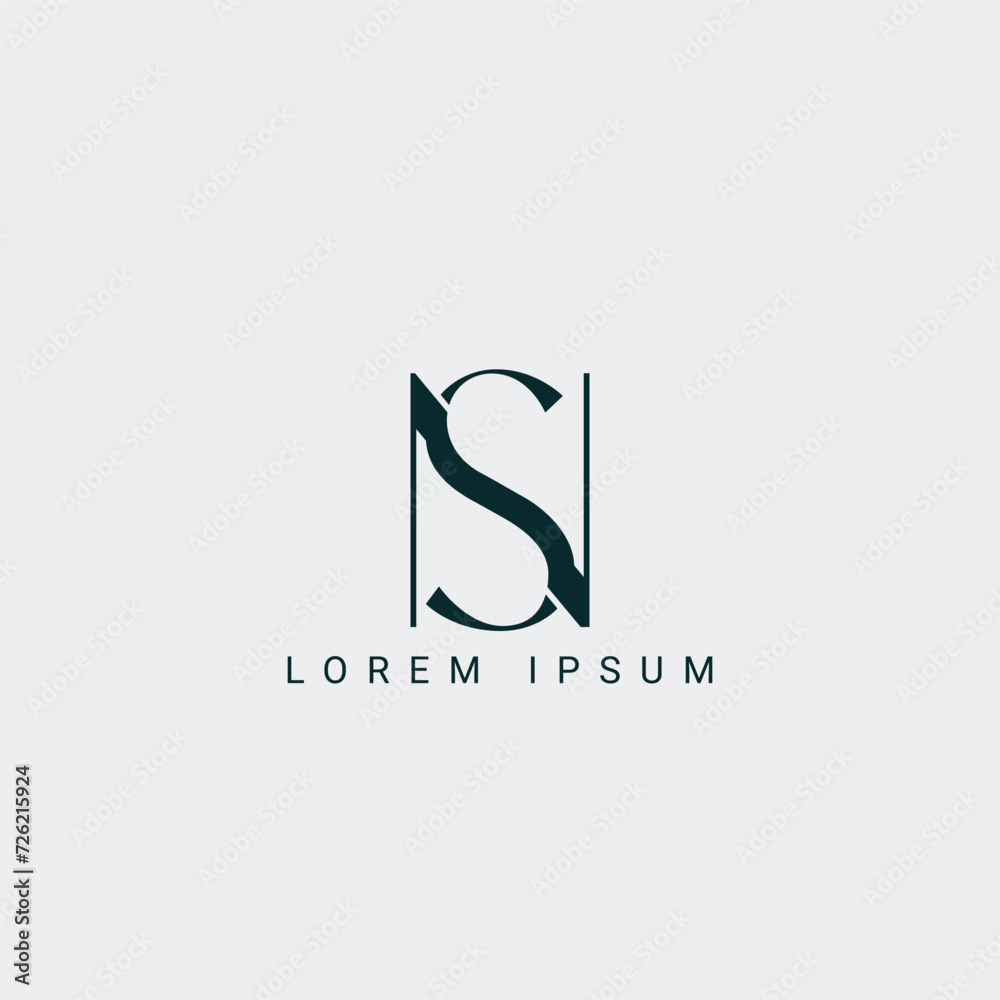 Alphabet NS and SN illustration monogram vector logo template Alphabet NS and SN illustration monogram vector logo template
