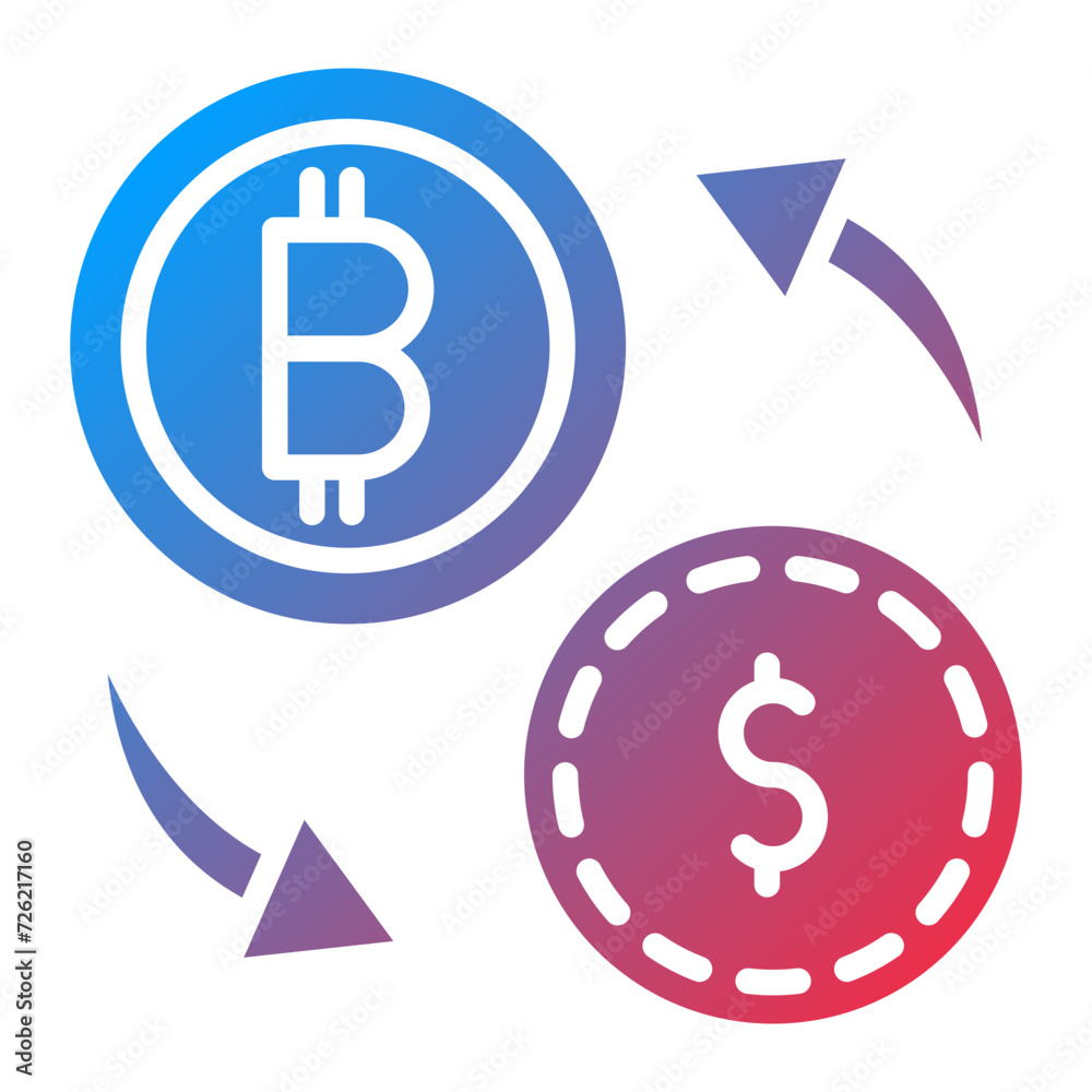 Obraz premium Crypto Exchange Icon Style