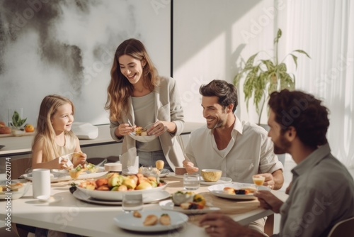 Family enjoying a healthy breakfast together
