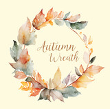 Autumn wreath watercolor