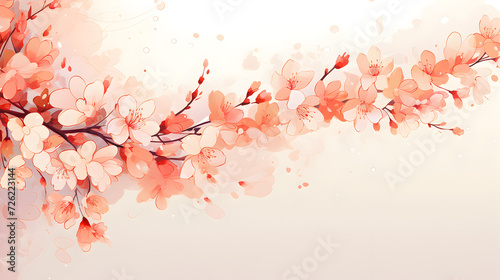 Free vector colorful floral background in hand drawn style,,
Watercolor art of Cherry blossom branch and pink sakura flower on stains background Pro Vector

 photo
