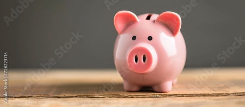 Cute little baby pig traditional piggy bank