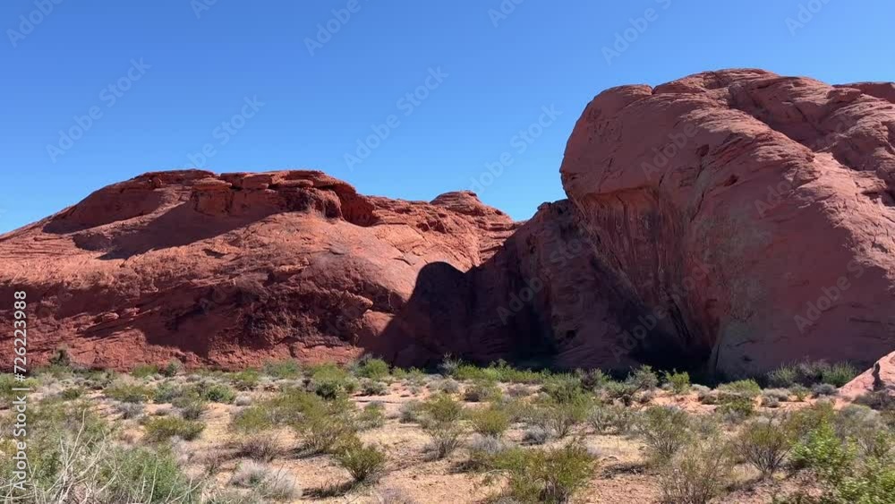 Scenic Drive Along Valley of Fire State Park Natural Rock Formations In Nevada, USA. POV Scenic Drive Along Valley of Fire State Park Natural Rock Formations In Nevada, USA. POV