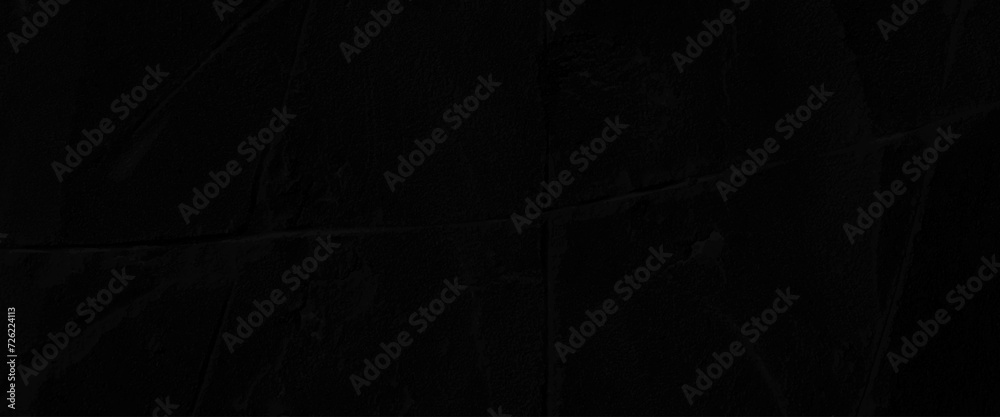 Vector black plaster walls are ideal for background, blank concrete wall black color for texture background, black wall with cement floor.	 - obrazy, fototapety, plakaty 