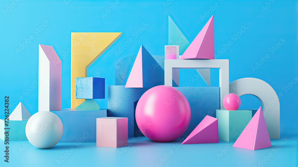 Abstract background with colorful geometric shapes
