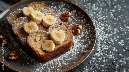 Greeting Card and Banner Design for National Banana Bread Day Background