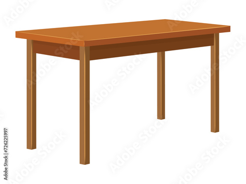 Wooden table isolated illustration on white background