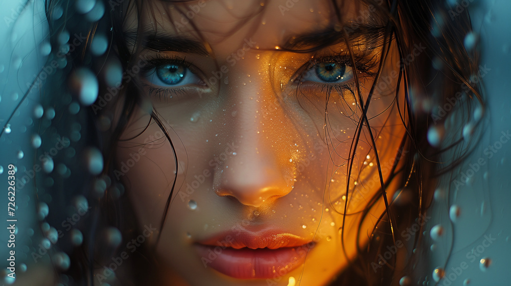 portrait of a woman in the rain, Portrait close-up of a young beautiful woman with beautiful eyes, close up face of pretty girl portrait of a woman in the rain, Portrait close-up of a young beautiful woman with beautiful eyes, close up face of pretty girl