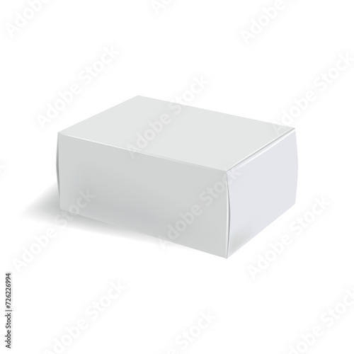 Realistic white box mockup with isolated images of similar blank packaging box on blank background vector. © Ilchenko Oleg