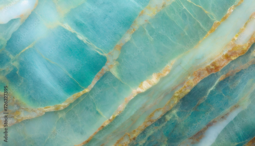 Fototapeta premium Tekstura onyx i strukturze marmuru, turkusowa, generative ai