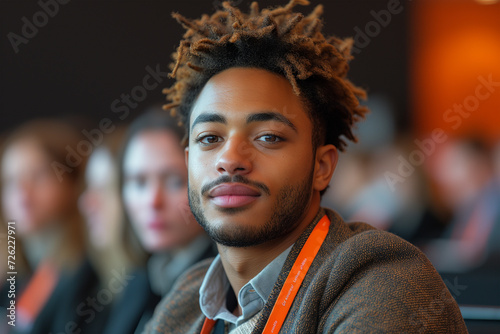 Portrait of a Confident Young Man with Afro Hair
