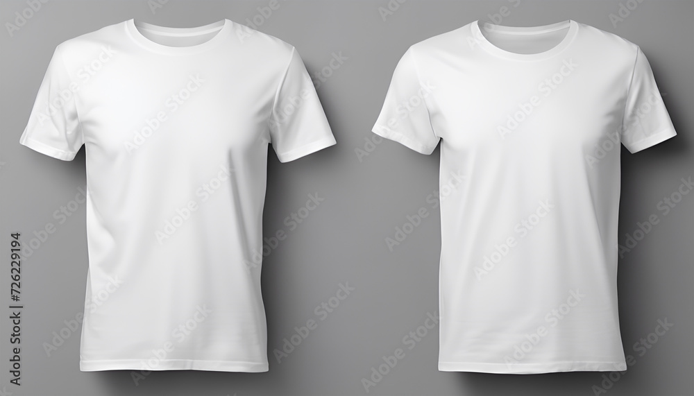 T-shirts with copy space on gray background T-shirts with copy space on gray background