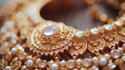 Bridal wedding gold Necklace