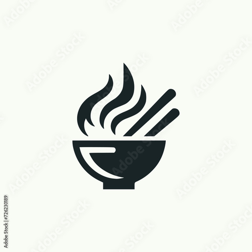 wok food chinese logo vector illustration template design