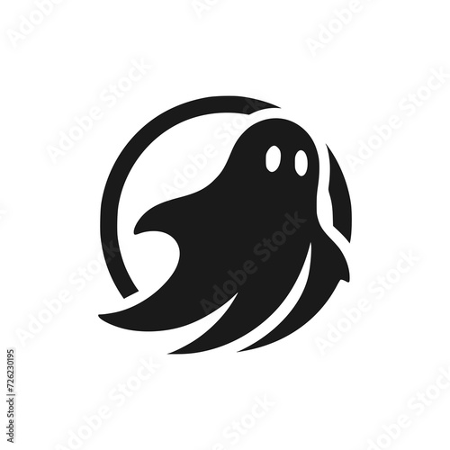 cartoon ghost halloween logo vector illustration template design photo