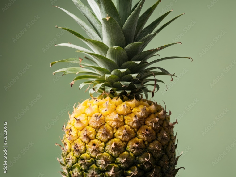 Fototapeta premium tropical pineapple minimal design art. Generative AI