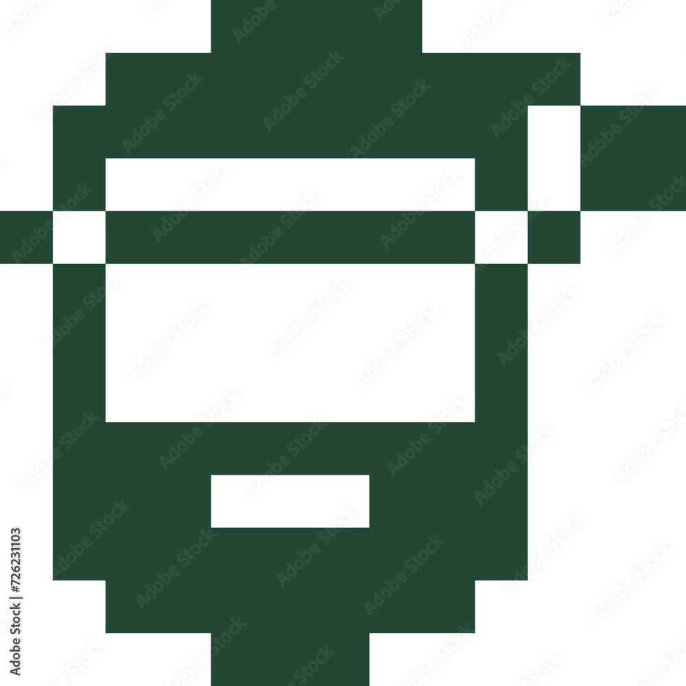 Fototapeta premium Pixel art monochrome santa claus head icon