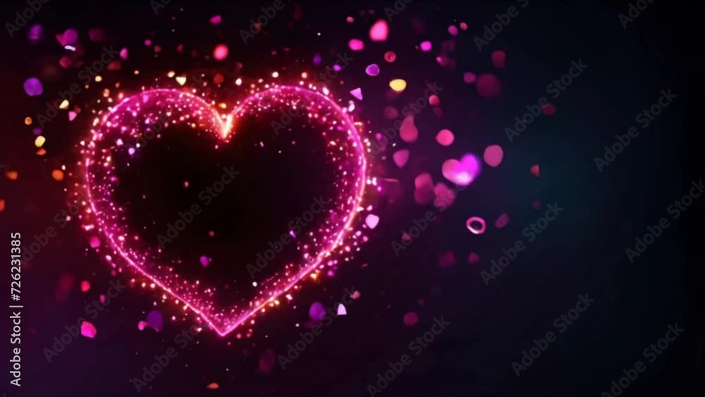 4K video animation of a big glowing heart shape and many small hearts floating. Love, Valentine, colorful composition, symbolism, and romance of love, February 14, Valentine s Day. 4K video animation of a big glowing heart shape and many small hearts floating. Love, Valentine, colorful composition, symbolism, and romance of love, February 14, Valentine s Day.