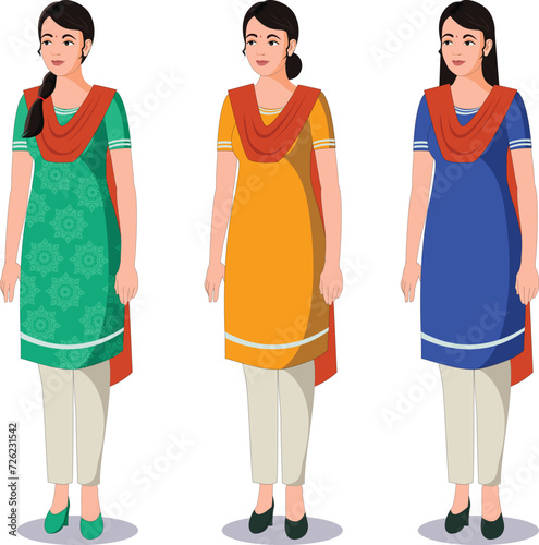 Indian group of woman in poses