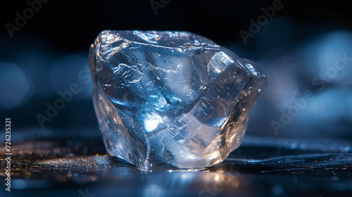 Close up of natural rough diamond