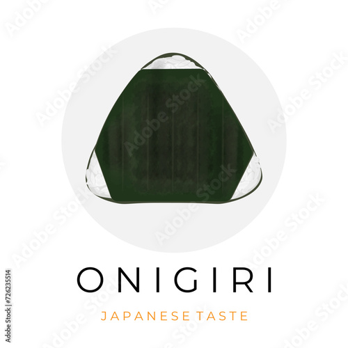 Logo illustration vector of onigiri japanese rice wrapped in nori