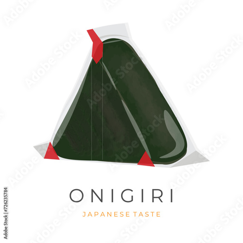 Delicious onigiri vector illustration logo