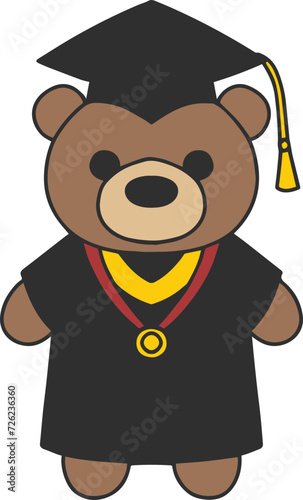 Teddy Bear With Graduation Cloth and Medal