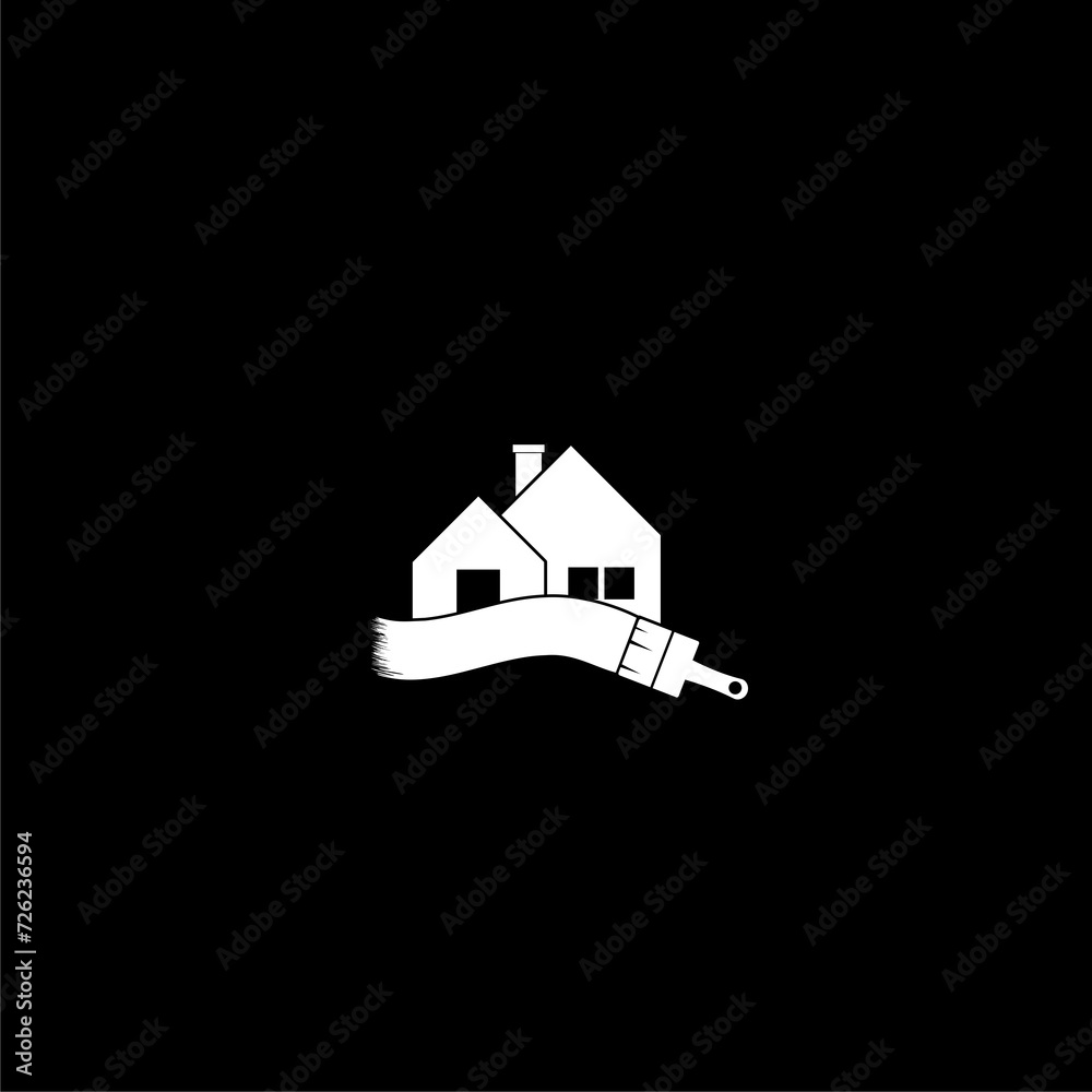 House Paint Logo icon isolated on dark background House Paint Logo icon isolated on dark background