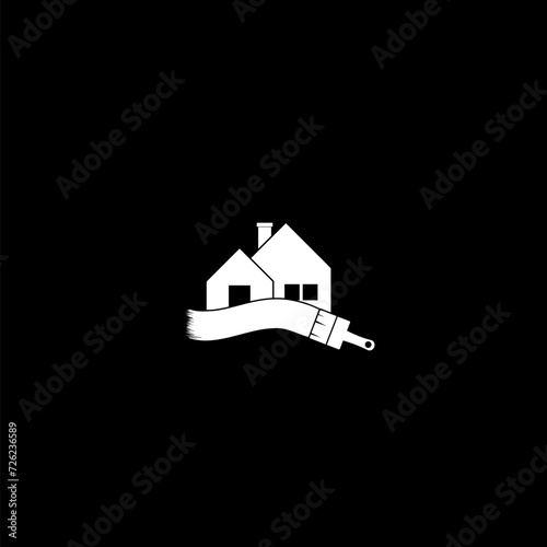 House Paint Logo icon isolated on dark background