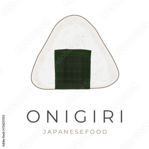Simple cartoon onigiri vector illustration logo