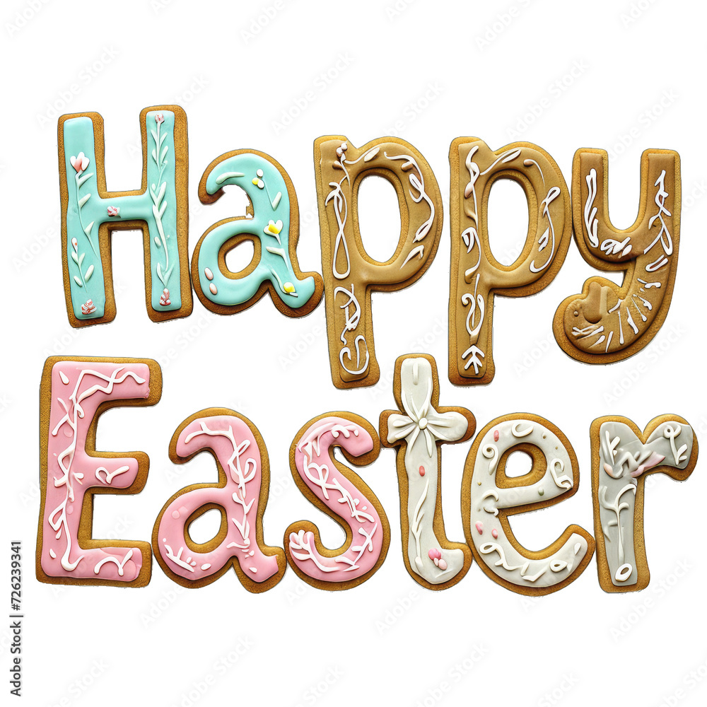 A Set of Easter. Themed Cookie Cutters With Intricate Shapes With the Text Happy Easter. Isolated on a Transparent Background. Cutout PNG. A Set of Easter. Themed Cookie Cutters With Intricate Shapes With the Text Happy Easter. Isolated on a Transparent Background. Cutout PNG.