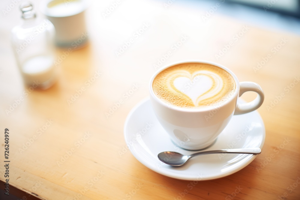 frothy cappuccino with heart latte art frothy cappuccino with heart latte art