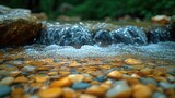 Crystal Clear Creek - Glistening Water Flowing Smoothly Over Smooth Pebbles