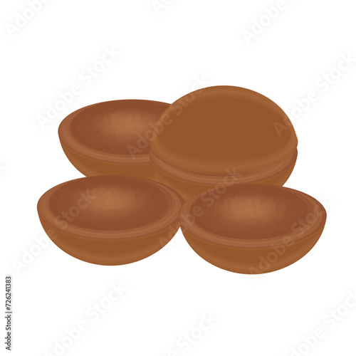 Organic brown palm sugar coconut sugar Gula jawa vector illustration logo
