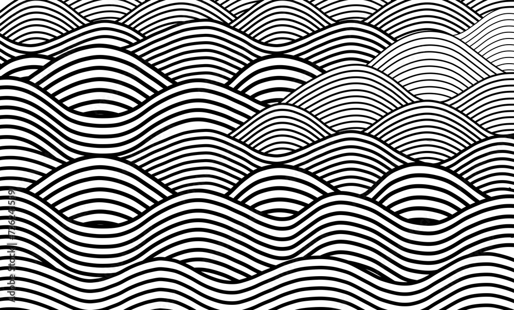 Japanese wave seamless pattern, Abstract background, Decorative wallpaper, water wave seamless background, Seamless pattern with black waves Japanese wave seamless pattern, Abstract background, Decorative wallpaper, water wave seamless background, Seamless pattern with black waves